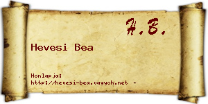 Hevesi Bea névjegykártya